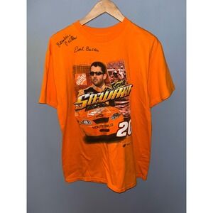 Tony Stewart 20 Monte Carlo Nascar Orange T Shirt Signed Winners Circle‎